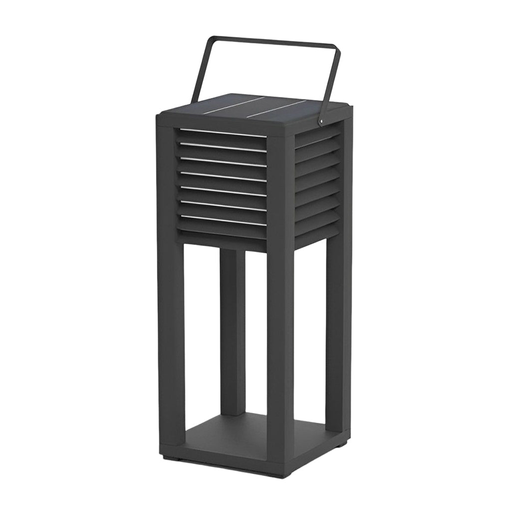 Modern Outdoor Floor Lantern Waterproof Black Portable Light