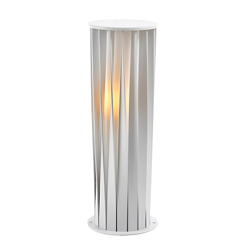 Modern Outdoor Lanterns White Twisted Metal LED Light