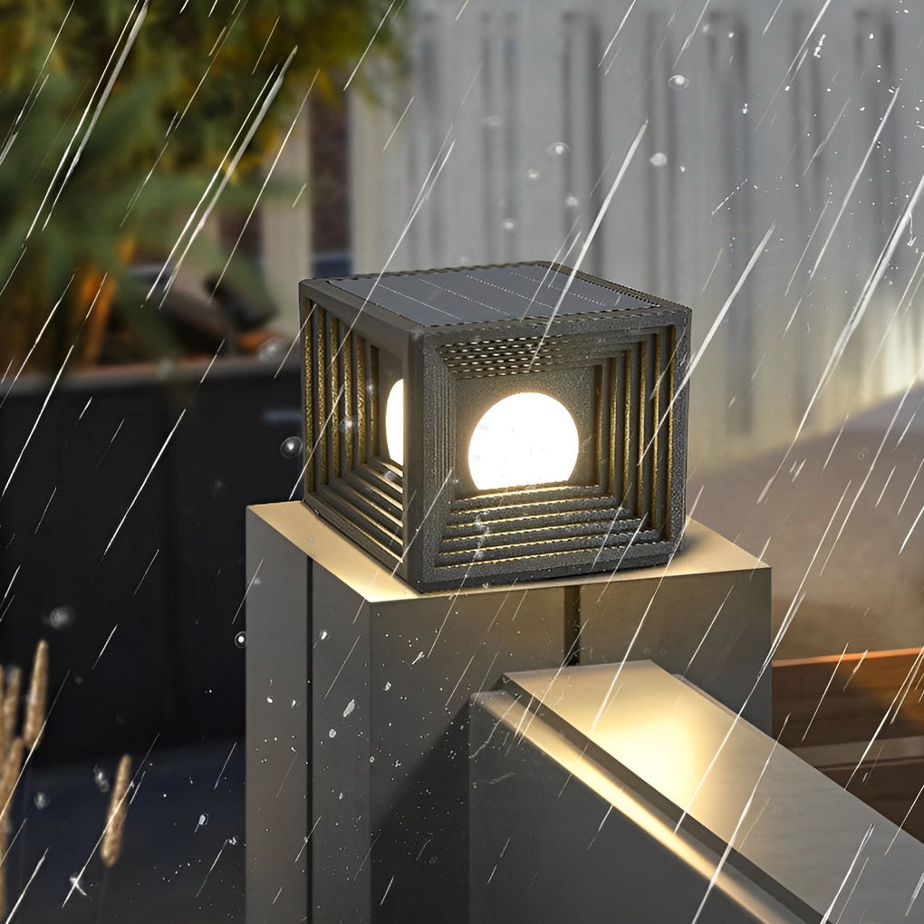 Modern Outdoor Pillar Lights Waterproof Square Creative LED Light