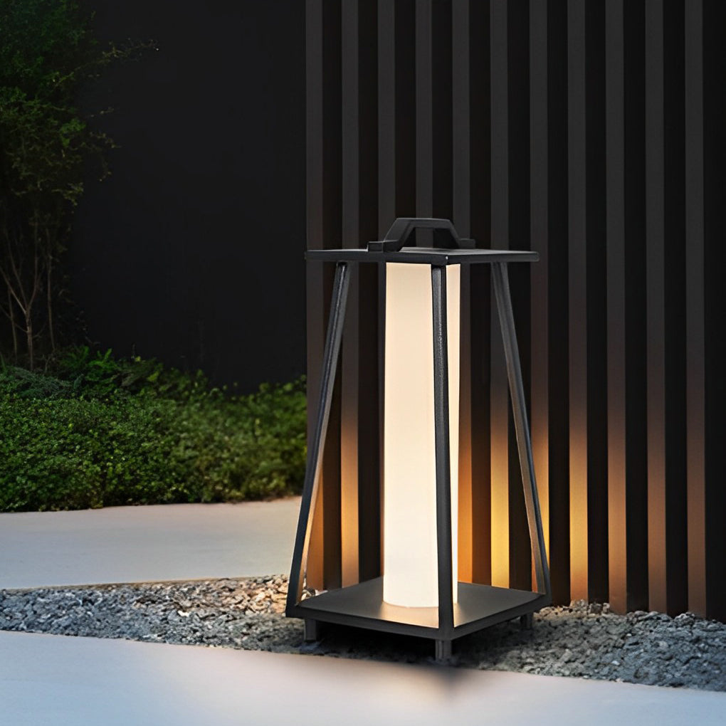 Modern Portable Outdoor Lantern Waterproof LED Black Modern Light