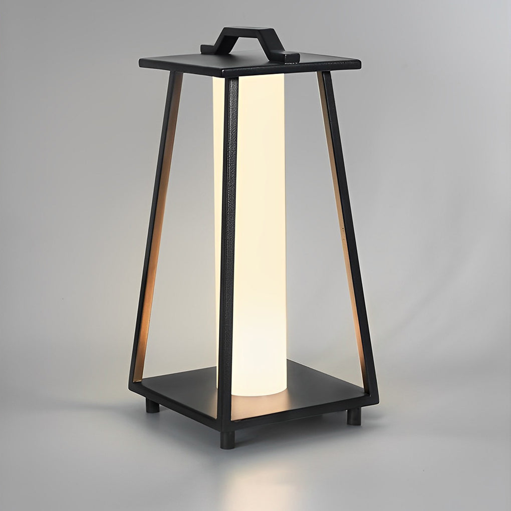 Modern Portable Outdoor Lantern Waterproof LED Black Modern Light