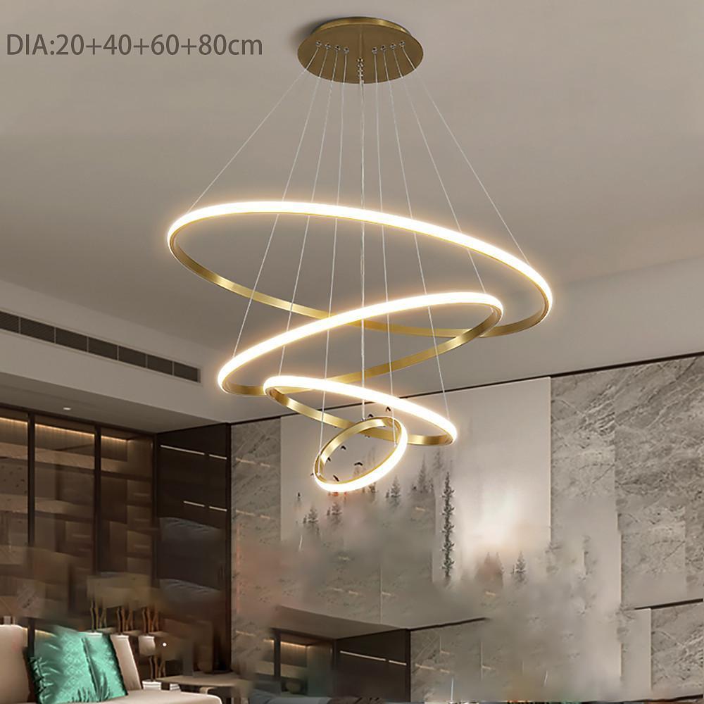 Ring LED Chandelier Modern Unique Metal Ceiling Light