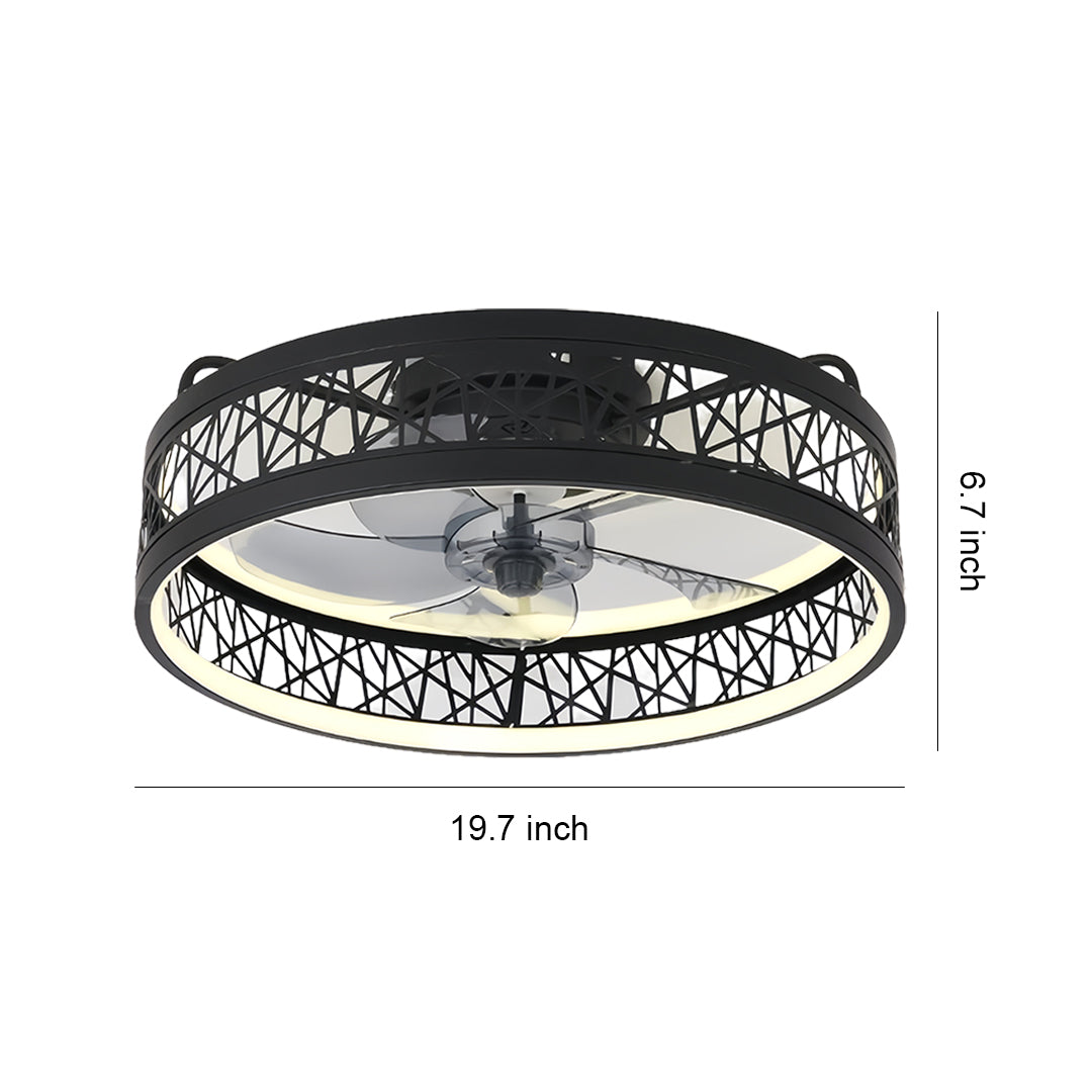 Round Ceiling Fan with Light Nordic Ultra Thin Integrated Fan Light