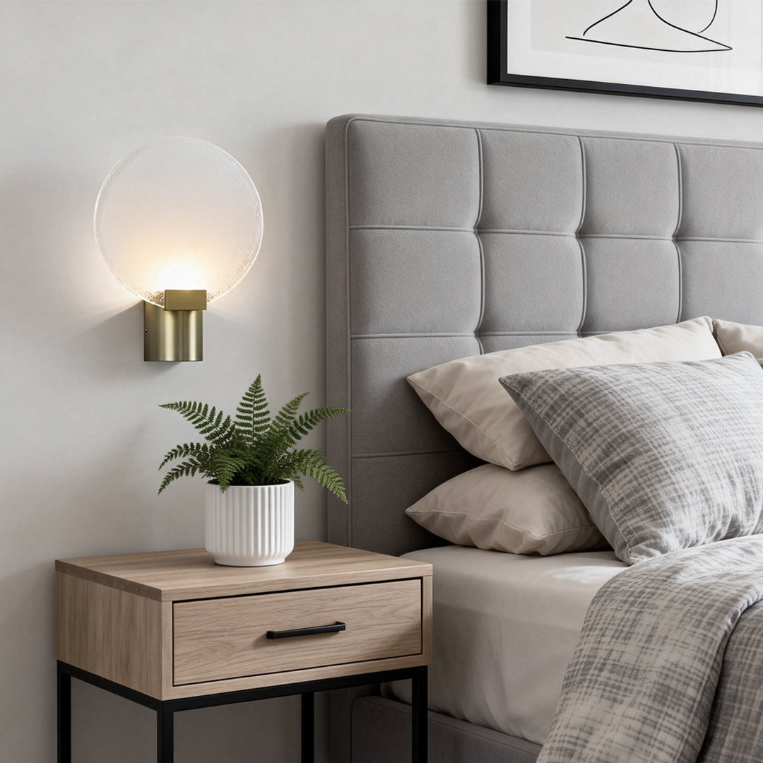 Round Wall Light Lightweight Luxury Glass Wall Lamp