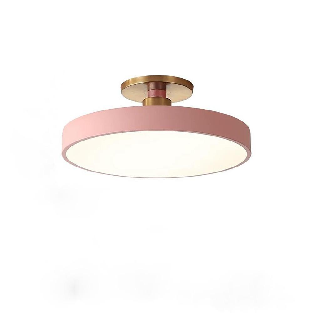 Modern Semi Flush Mount Ceiling Lights Thick Round LED Metal Light