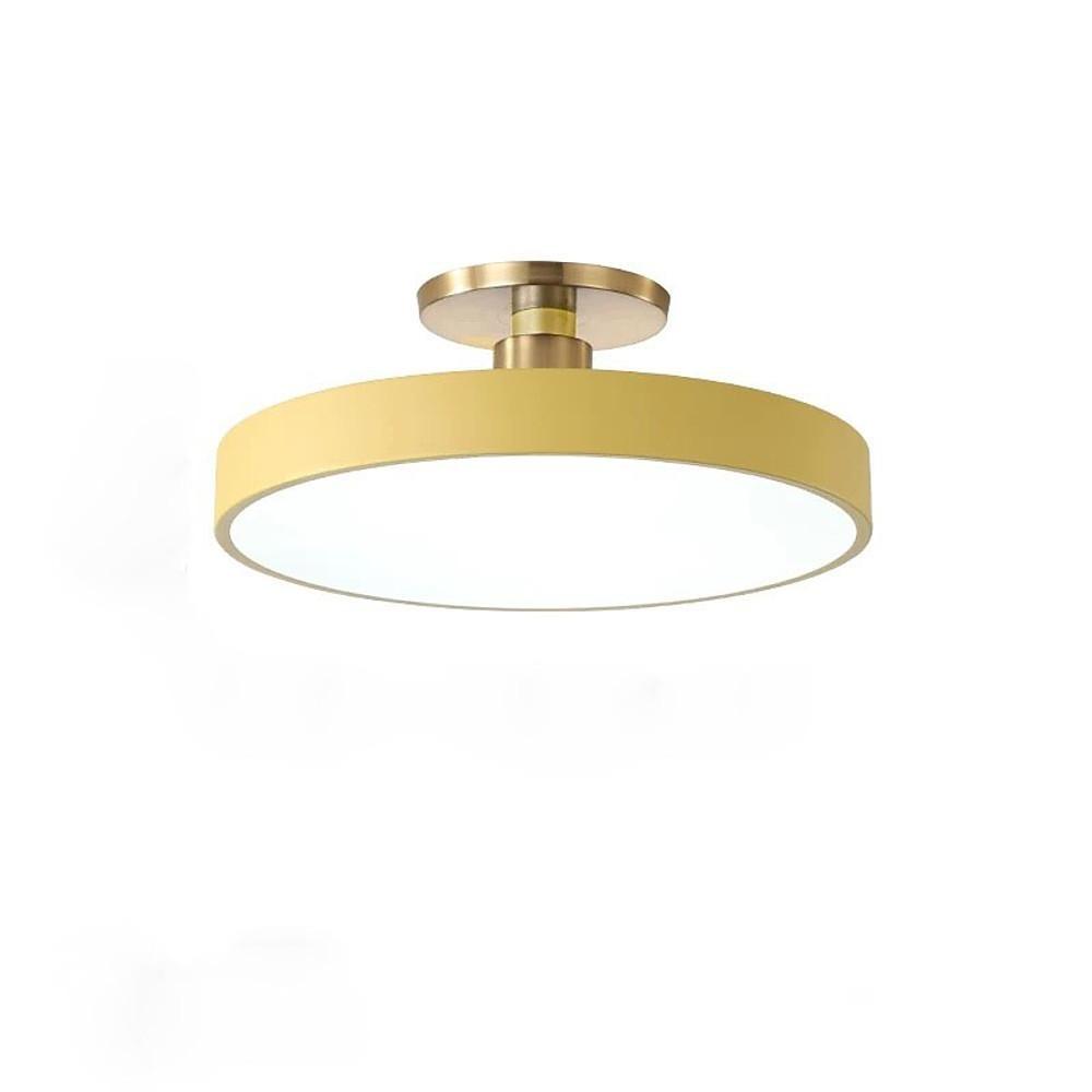 Modern Semi Flush Mount Ceiling Lights Thick Round LED Metal Light