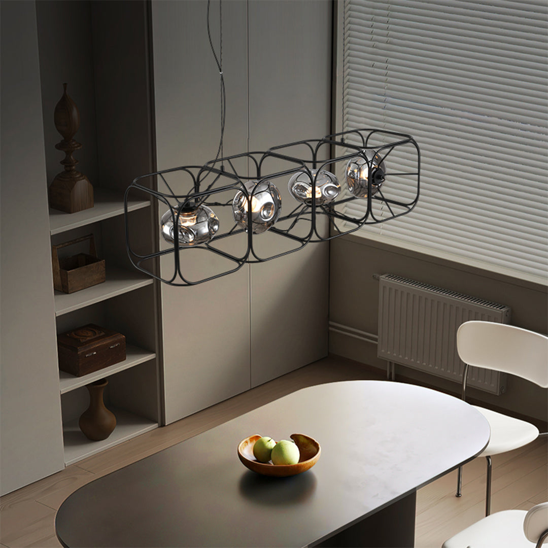 LED Square Cage Chandelier Nordic