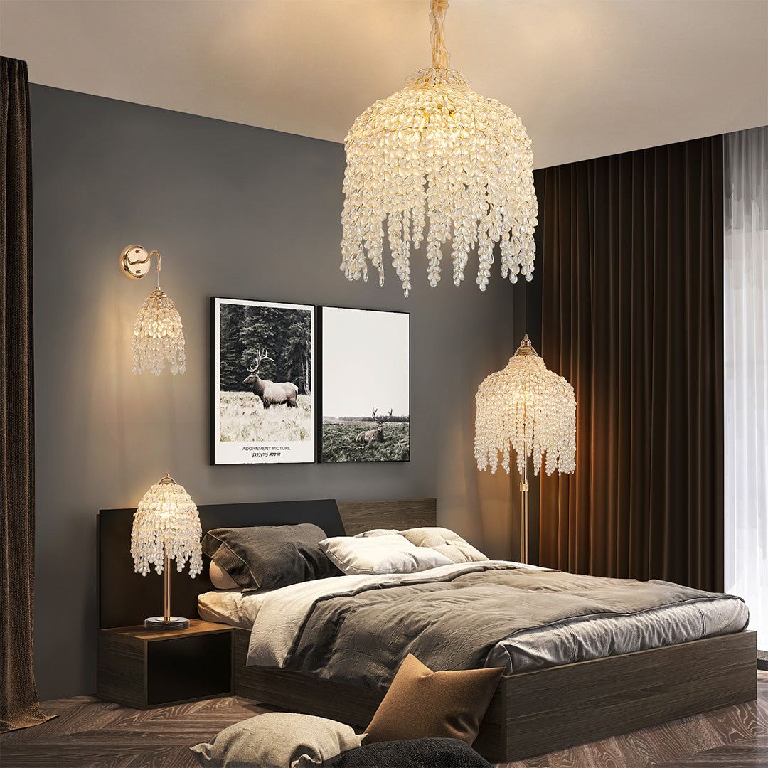 Teardrop Crystal Chandelier French Metal Ceiling Lights