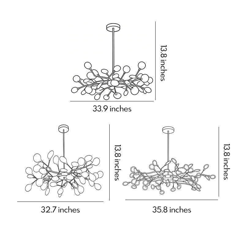 Modern Tree Branch Chandelier Metal Acrylic Ceiling Light