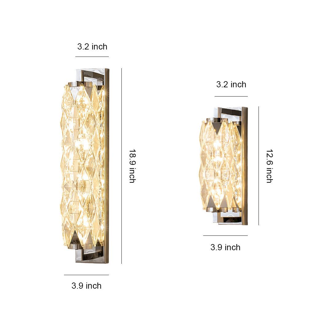 Modern Wall Light Geometric Design Stainless Steel Crystal Lamp