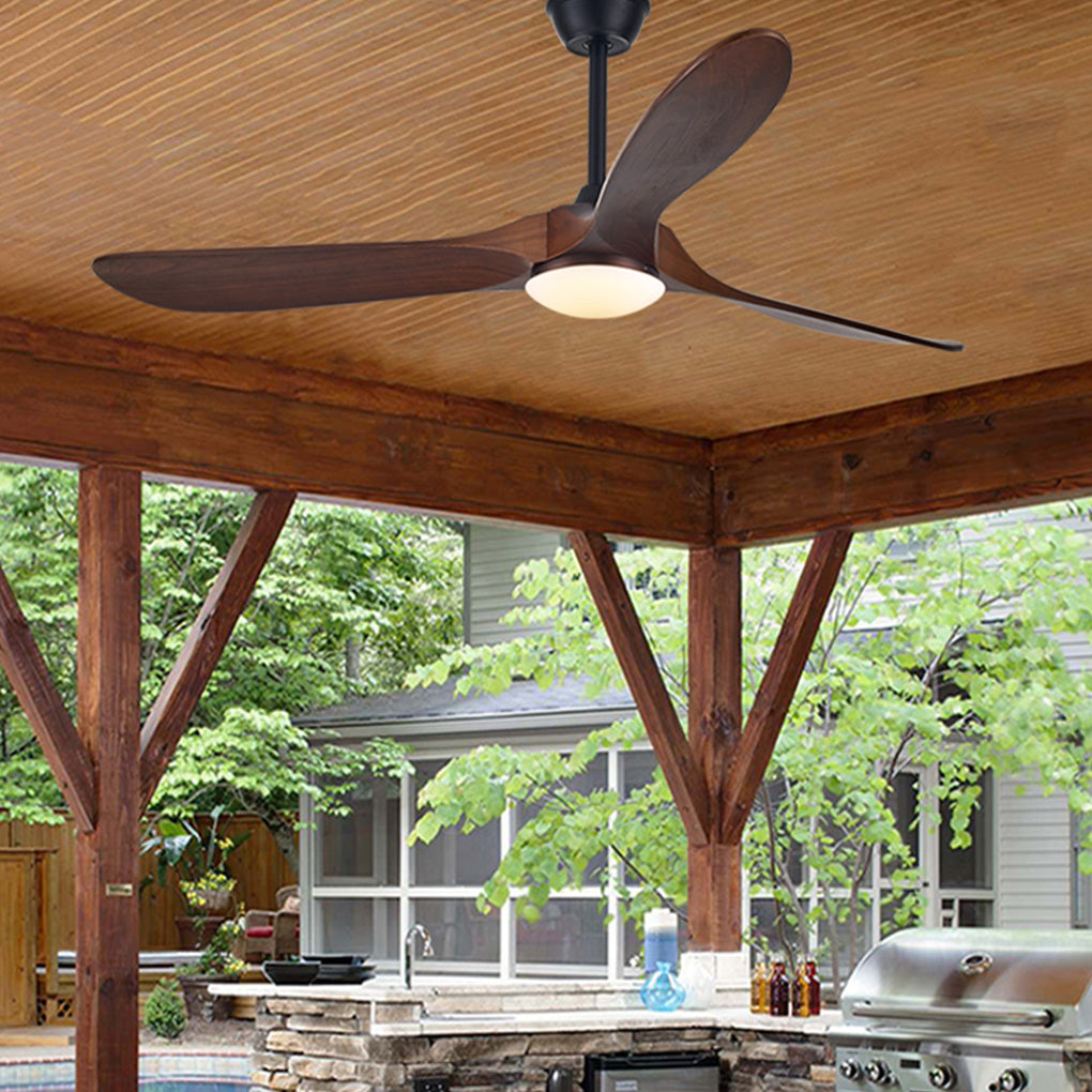 Modern Wood Ceiling Fan with Light Vintage Solid Wood Quiet Fan