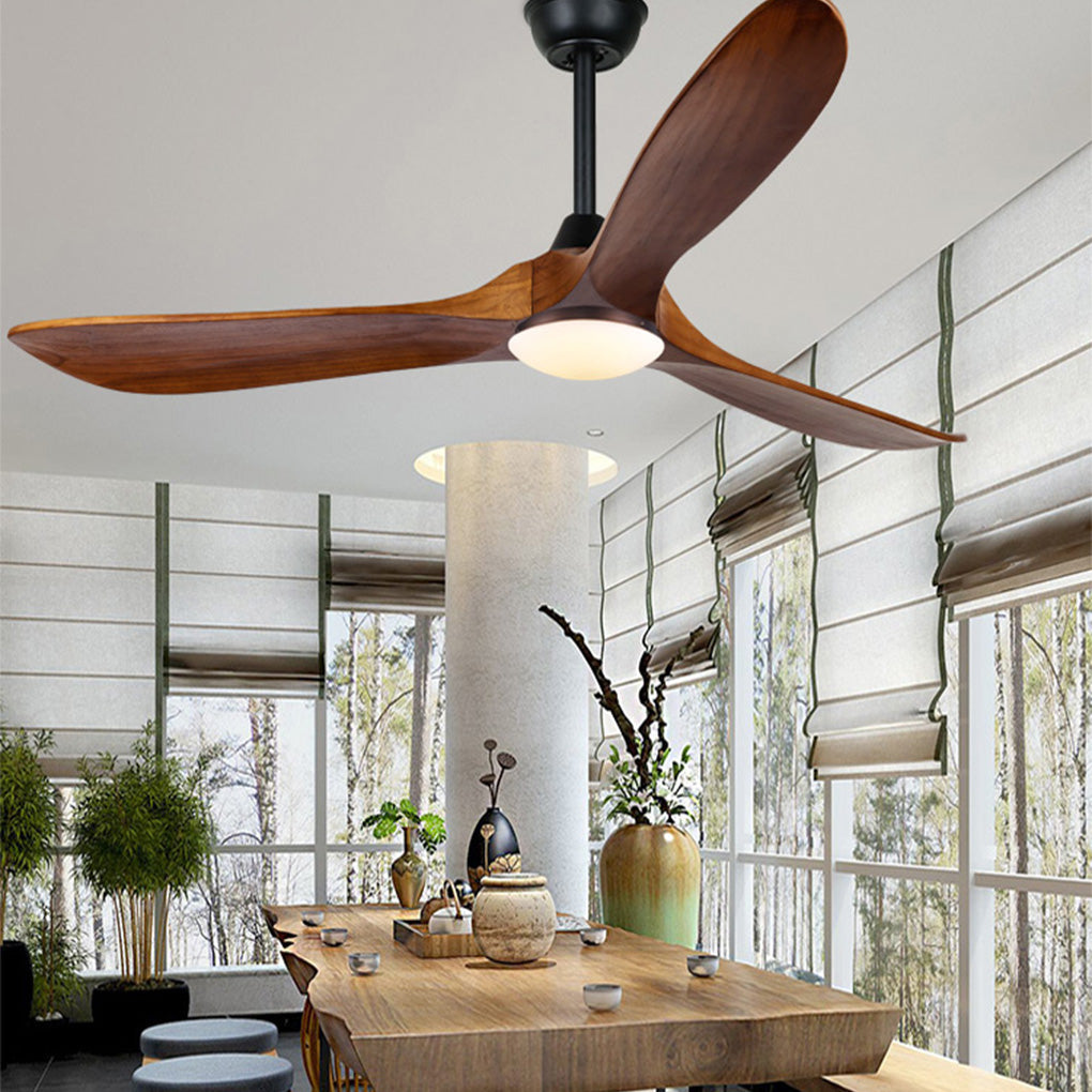 Modern Wood Ceiling Fan with Light Vintage Solid Wood Quiet Fan