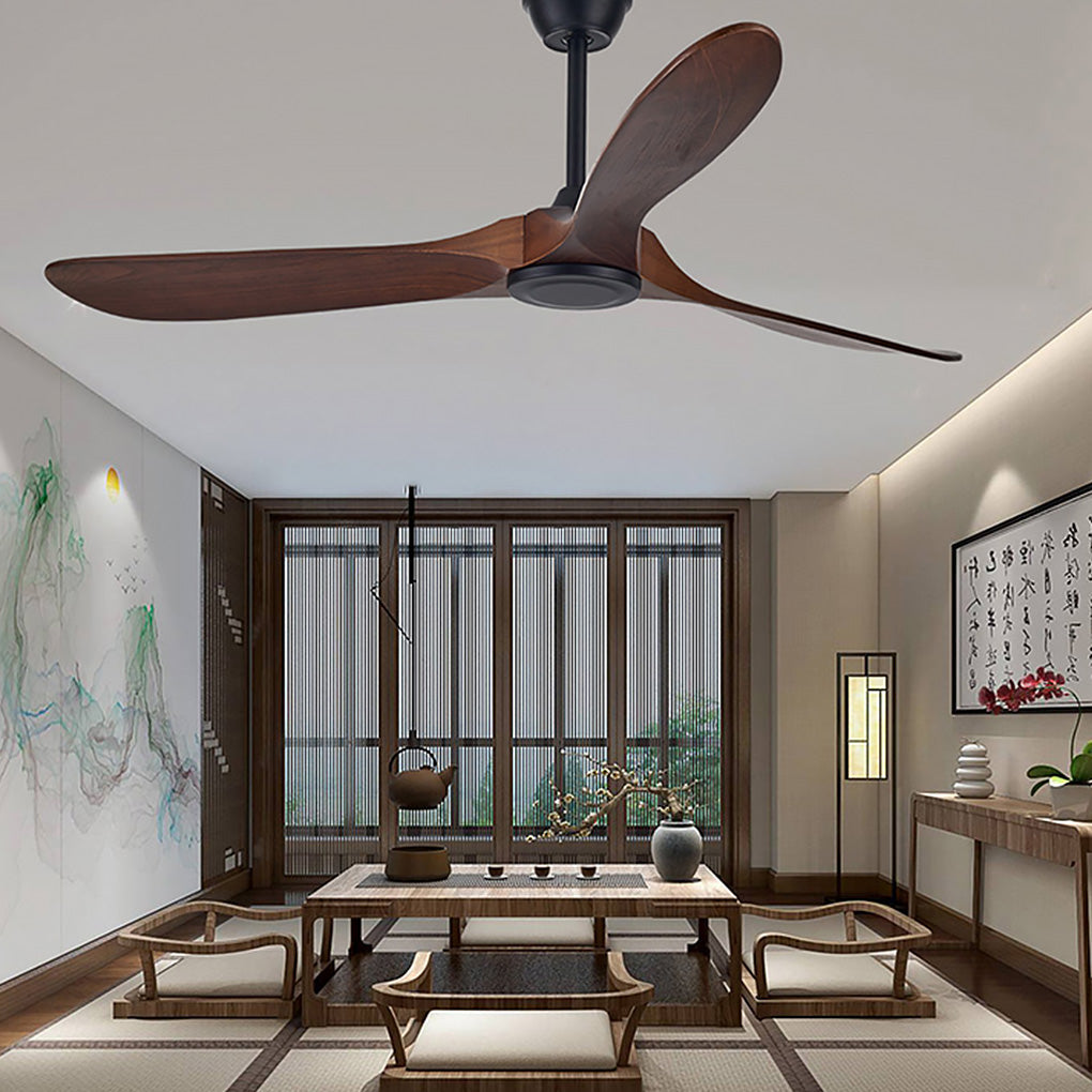 Modern Wood Ceiling Fan with Light Vintage Solid Wood Quiet Fan