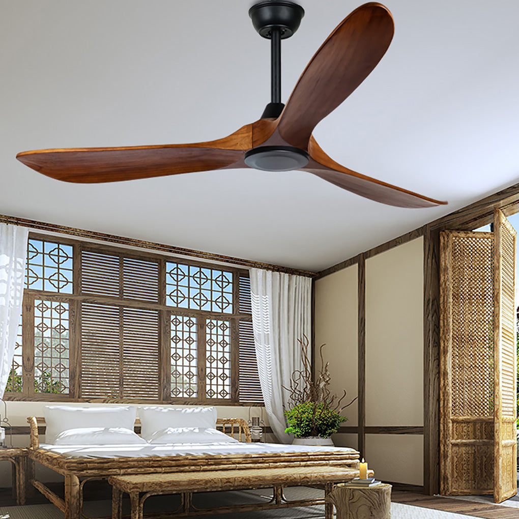 Modern Wood Ceiling Fan with Light Vintage Solid Wood Quiet Fan