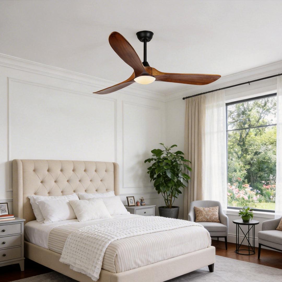 Modern Wood Ceiling Fan with Light Vintage Solid Wood Quiet Fan