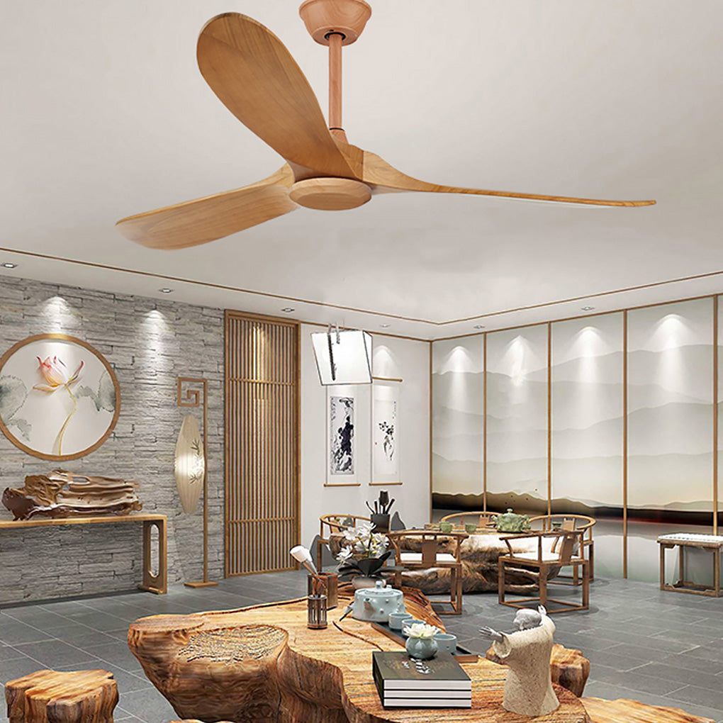 Modern Wood Ceiling Fan with Light Vintage Solid Wood Quiet Fan