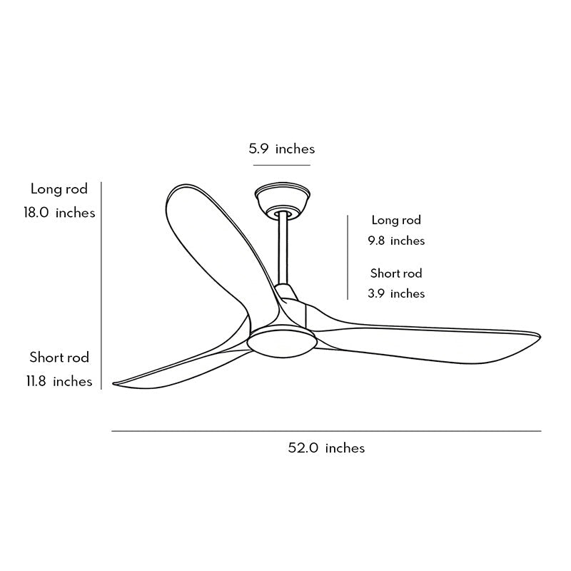 Modern Wood Ceiling Fan with Light Vintage Solid Wood Quiet Fan