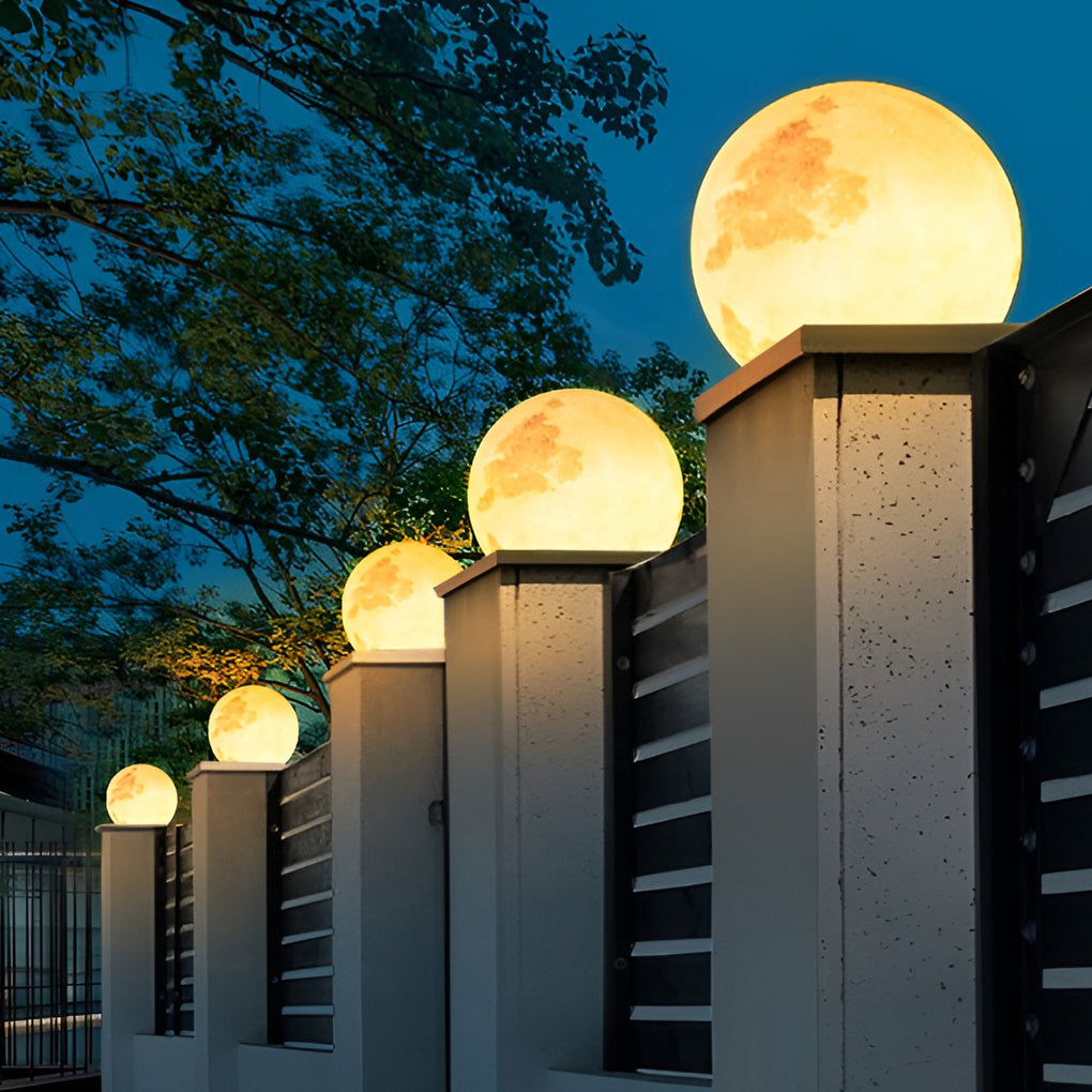 Moon Pillar Lights Modern Waterproof LED Resin Lamp