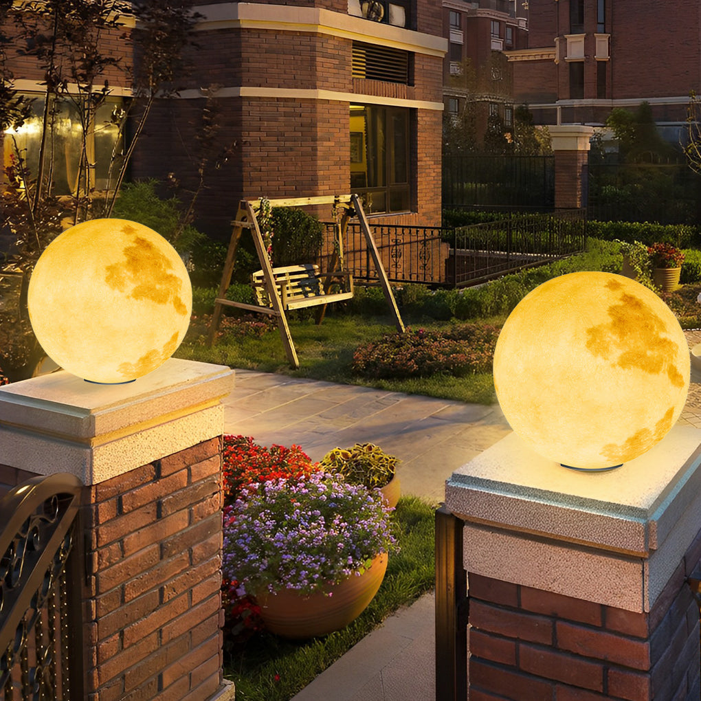 [Open-Box]Moon-Shaped Outdoor Pier-Mount Pillar Accent Post Light