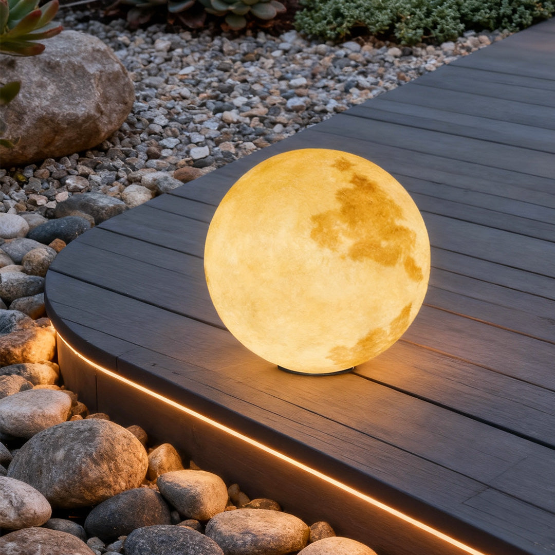 Moon-Shaped Stone Pillar Light Outdoor Decorative Light