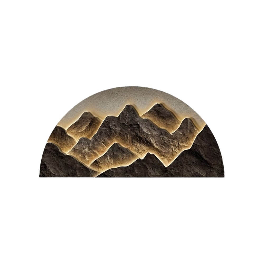 Mountain LED Wall Light Half‑circle Landscape LED Art Panel Lamp