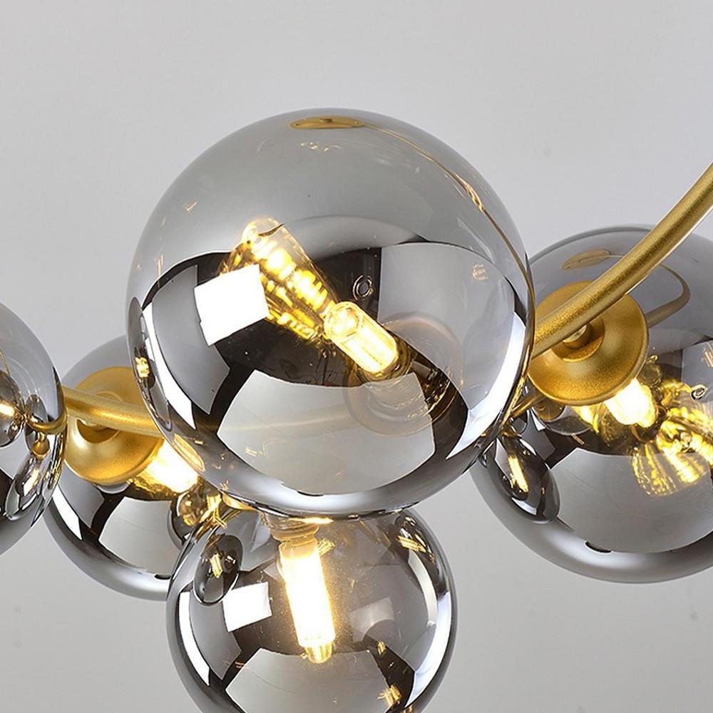 Nordic Style 5-Lights Cluster Globe Chandelier Gold and Black Ceiling Lights