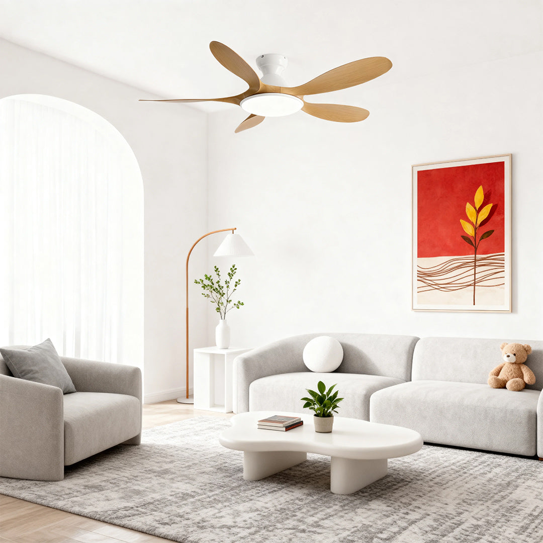 5 Blade Ceiling Fan with Light Abs Blades Metal Body Fan Light