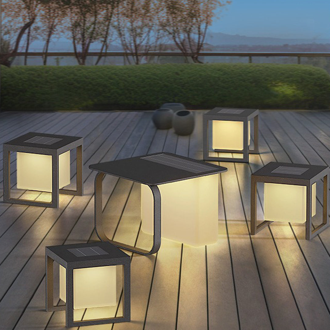 Multi-Functional Floor Lamps With Tables Solar-Powered