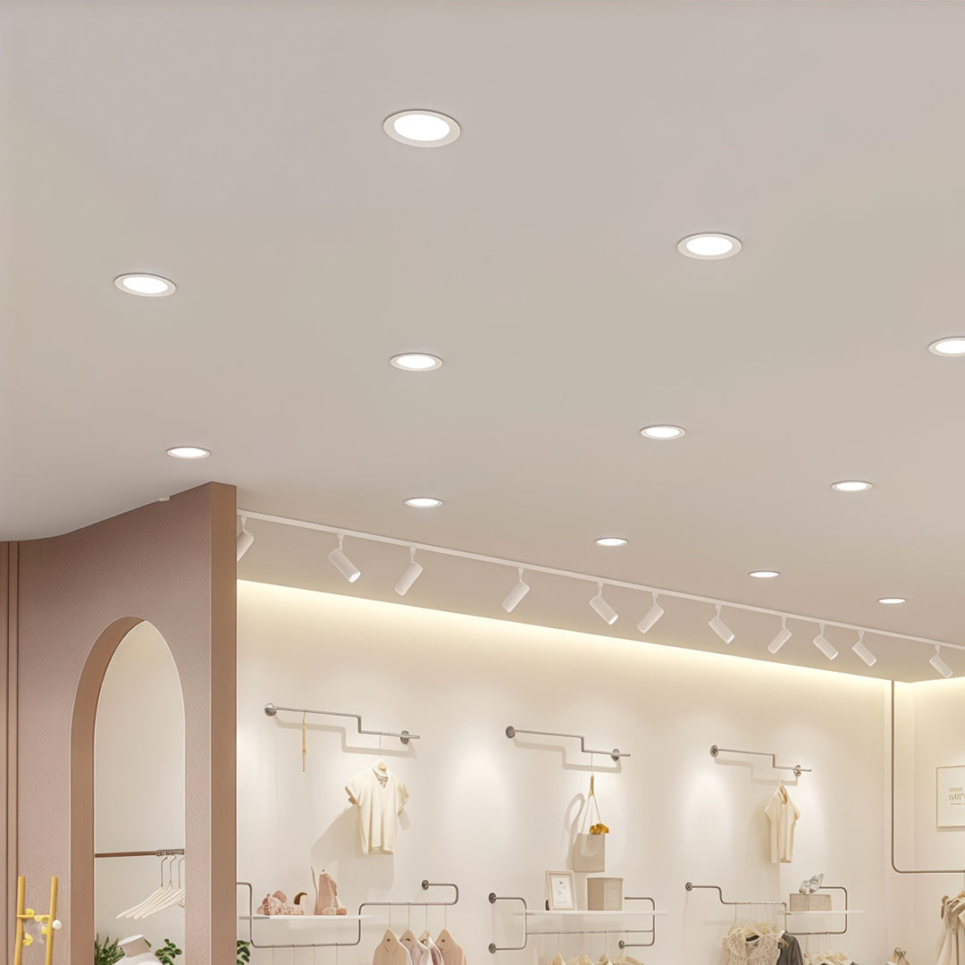 LED Recessed Downlight Flush Mount Anti-Glare White Acrylic Light