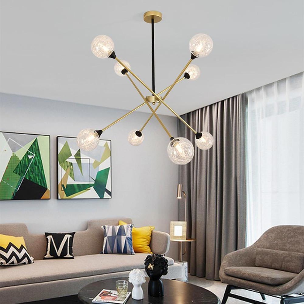 LED Modern Glass Sputnik Chandelier Ceiling Light Hanging Lamp