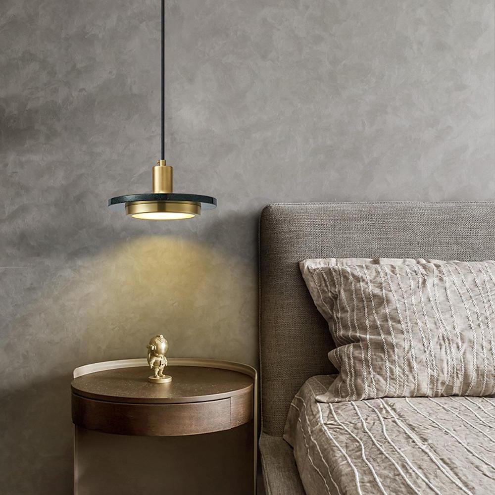 Double Circle Pendant Lighting Classic Metal Marble Ceiling Lights