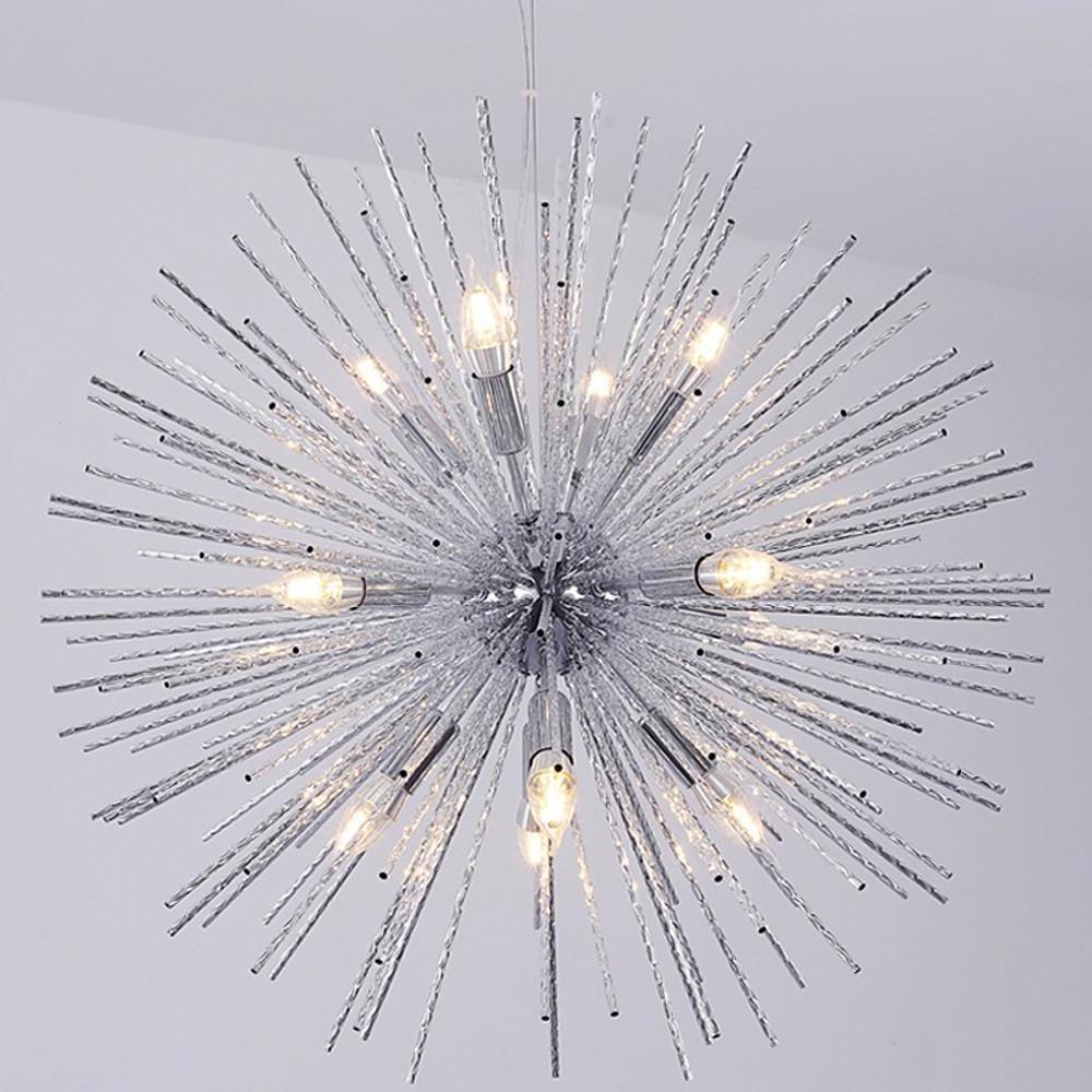 Geometric Starburst Chandeliers for Dining Room