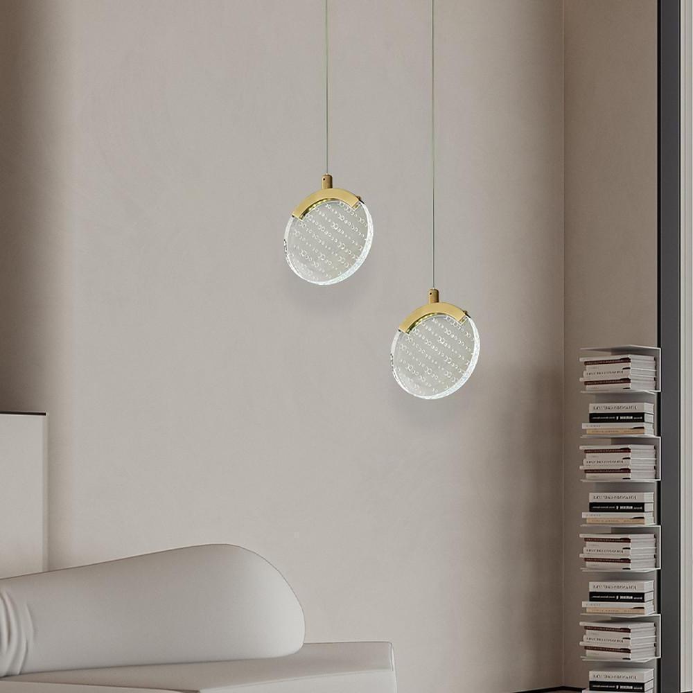 Disc Pendant Light Acrylic Copper LED Nordic Lighting