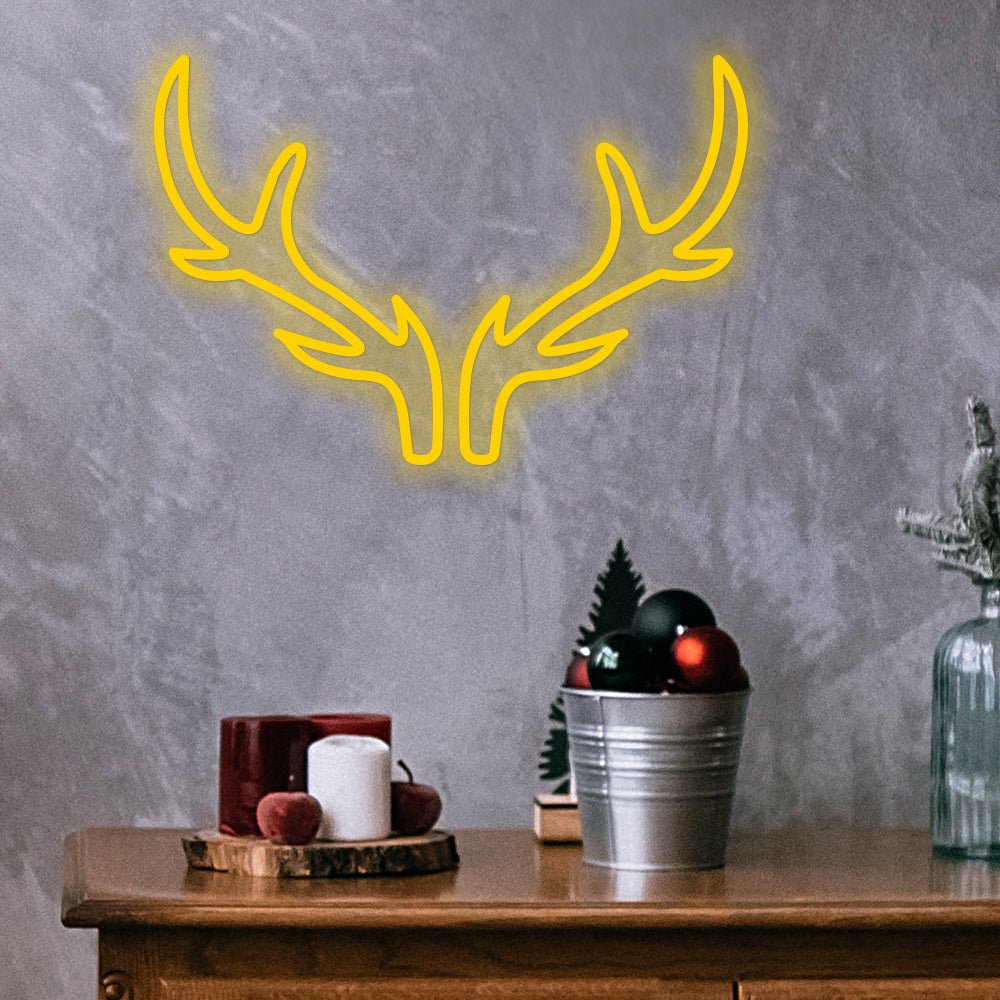Neon Antlers Party Decoration Personalized LED Sign with Dimmer