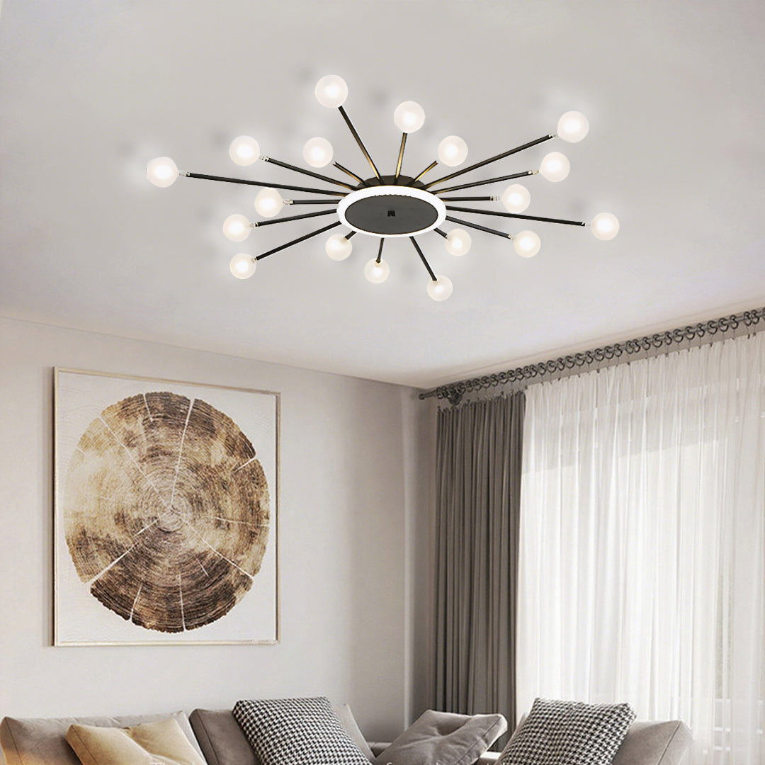 Glass Flush Mount Light Minimalist Sputnik Style Luxury Ceiling Light
