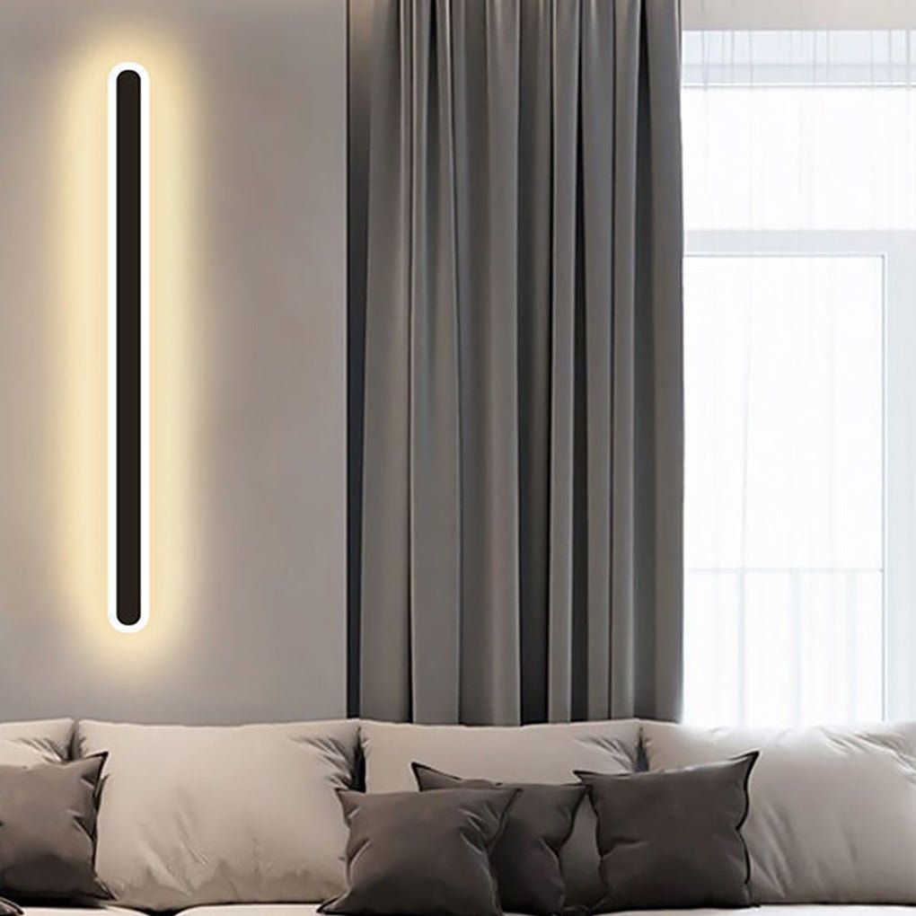 Nordic Minimalist Linear LED Lights Black Background Wall Sconces