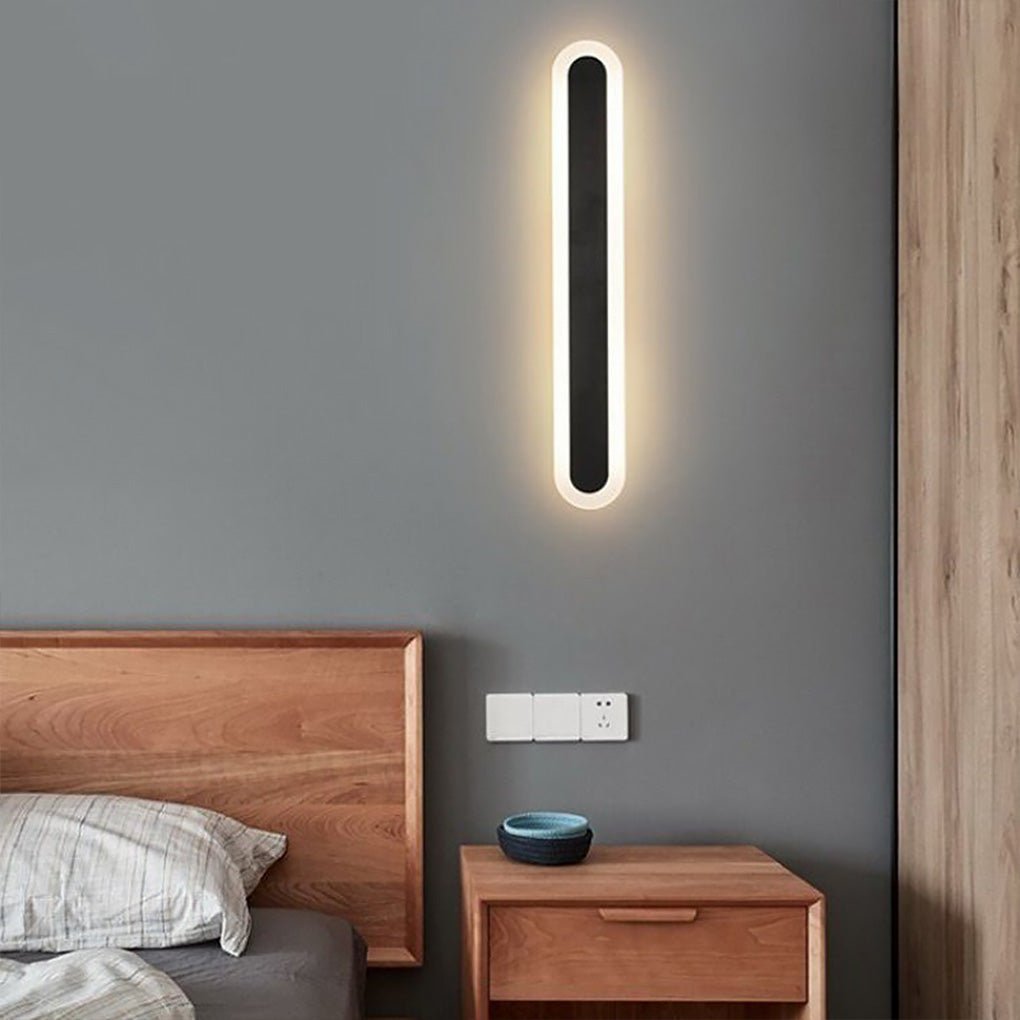 Nordic Minimalist Linear LED Lights Black Background Wall Sconces