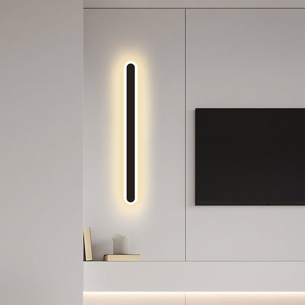 Nordic Minimalist Linear LED Lights Black Background Wall Sconces