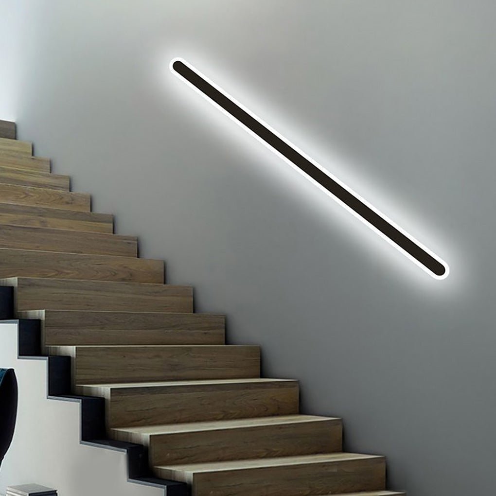 Nordic Minimalist Linear LED Lights Black Background Wall Sconces