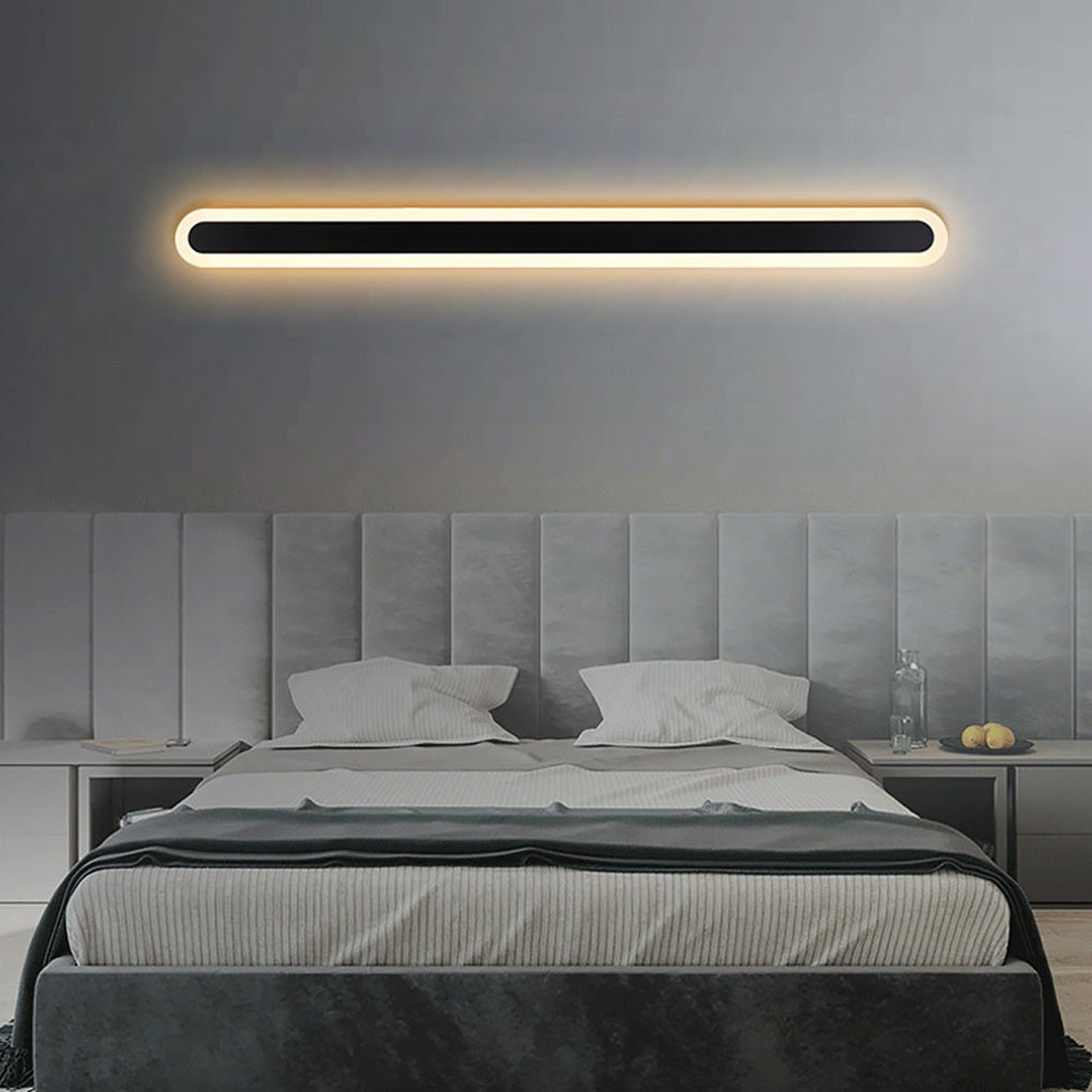 Nordic Minimalist Linear LED Lights Black Background Wall Sconces