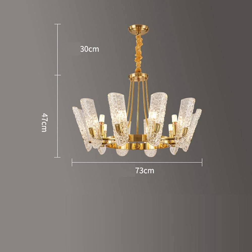 8-light LED Electroplated Metal Glass Gold Classic Chandeliers Ceiling Lights