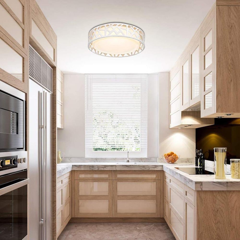 Round Metal Traditional Drum Flush Mount Light LED Ceiling Lights