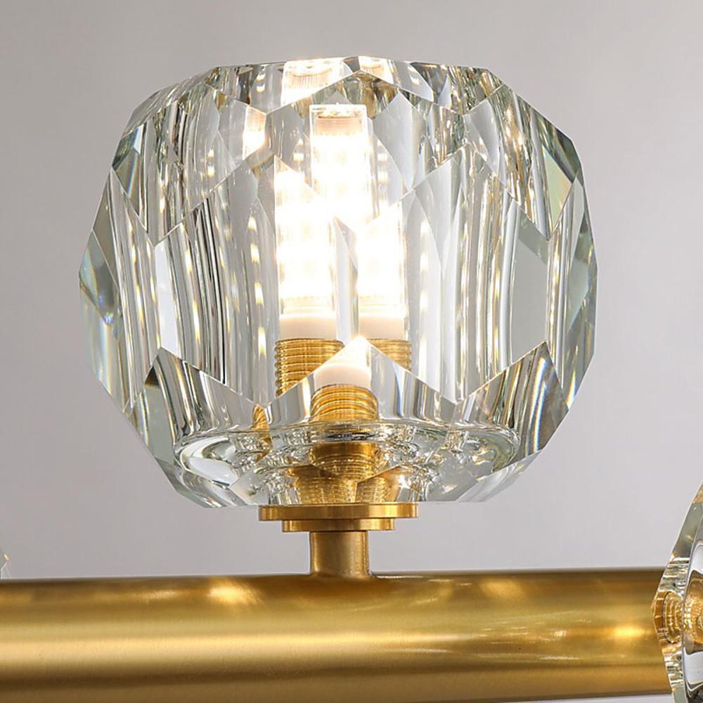 Gold Metal Crystal Chandeliers Globe Cluster LED Ceiling Light