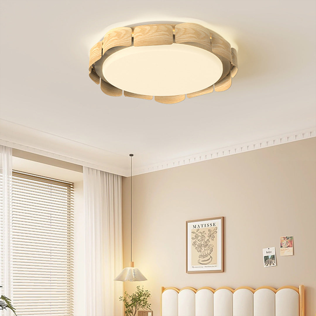 Wooden Ceiling Lights wide-spectrum LED Flush Mount Light