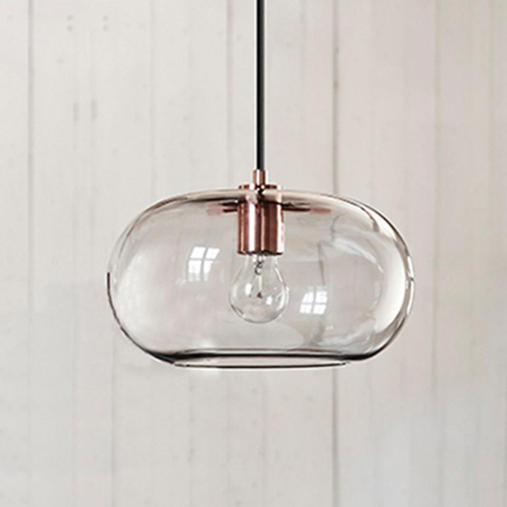Elongated Globe Glass LED Nordic Pendant Lighting Hanging Lamp Ceiling Lights