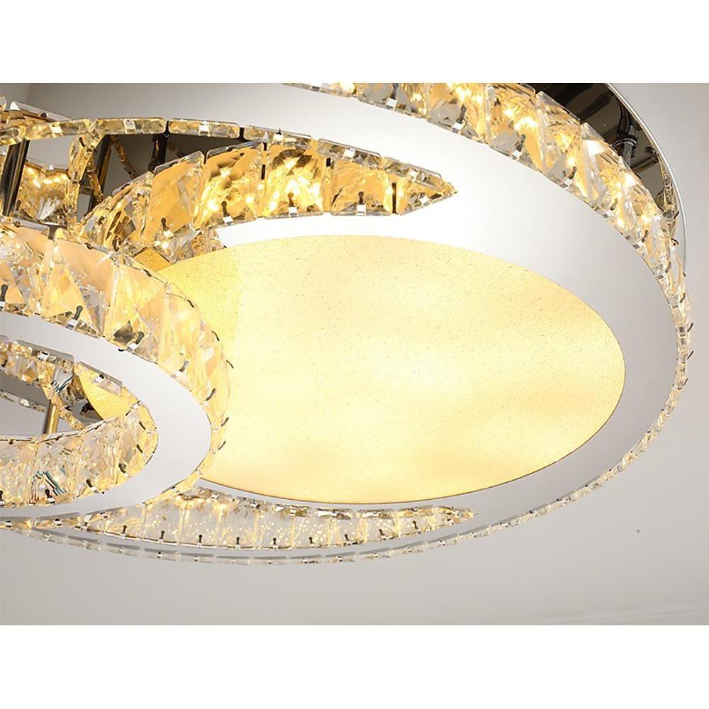 Overlapping Circles Crystal Stainless Steel Flush Mount LED Lights Ceiling Lights