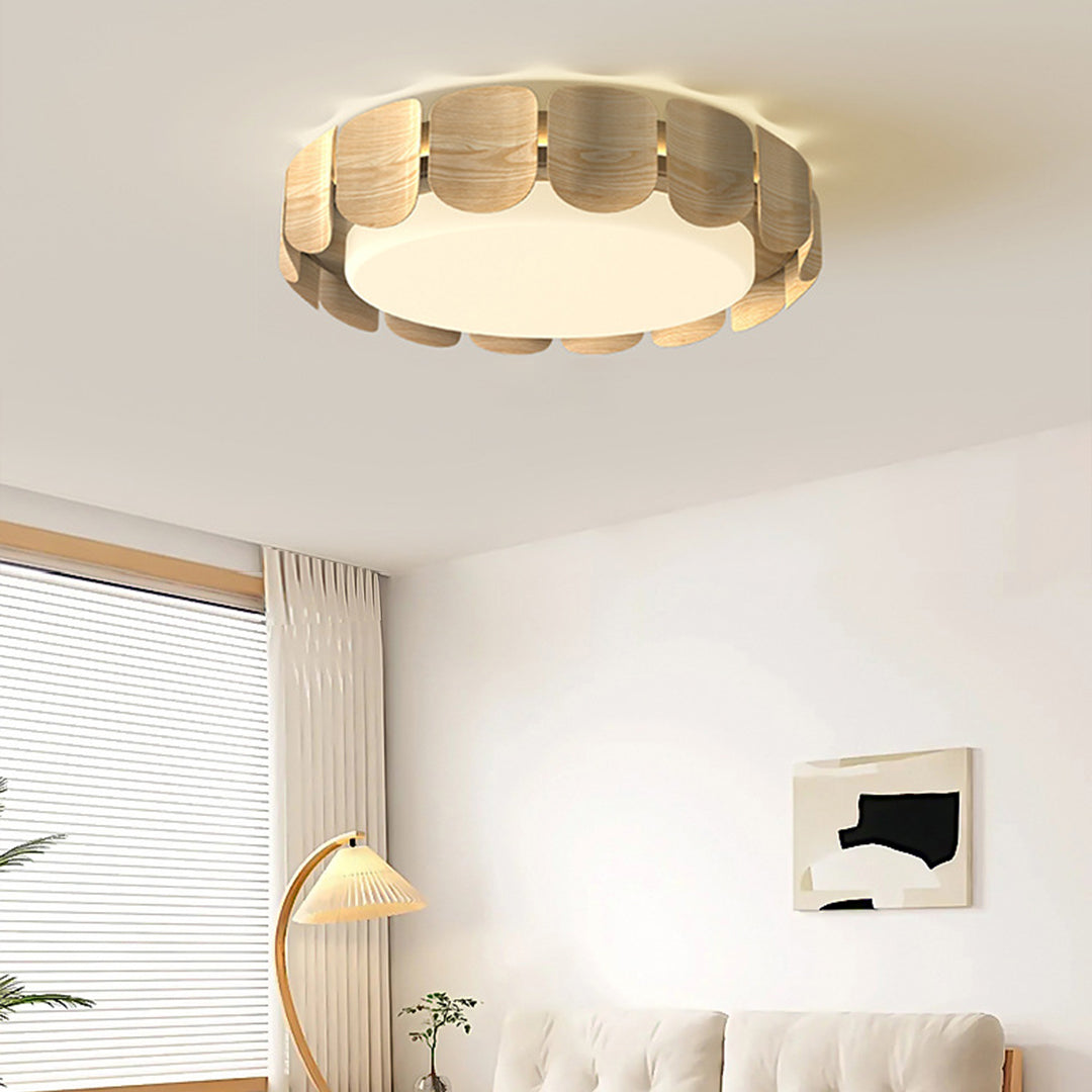 Wooden Ceiling Lights wide-spectrum LED Flush Mount Light