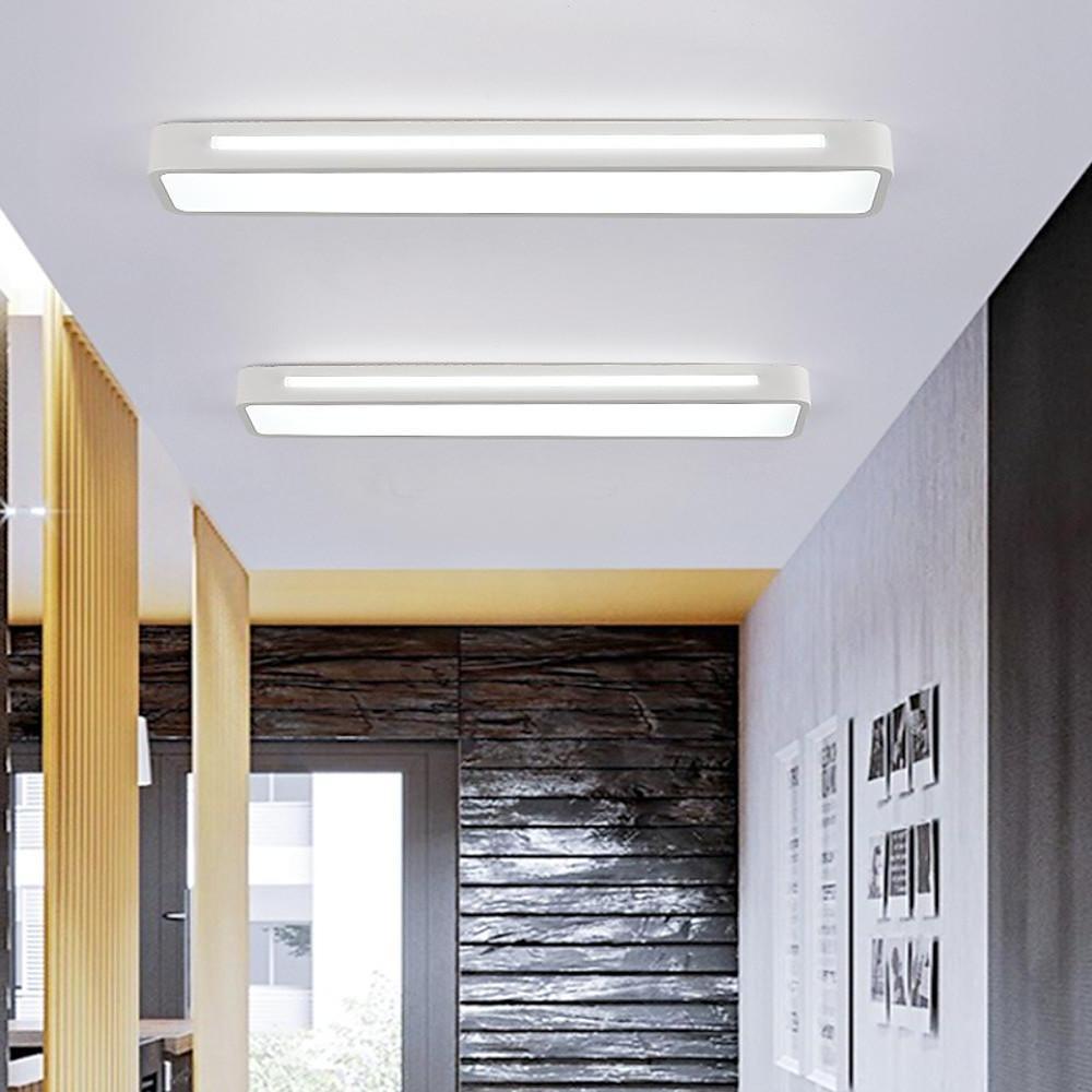 Black/White Rectangular LED Flush Mount Ceiling Lighting