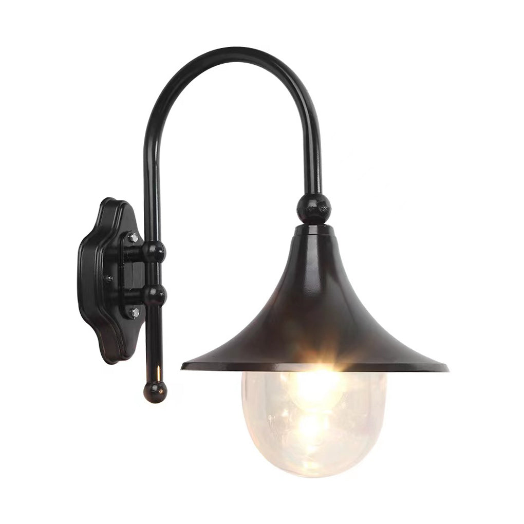 Outdoor Black Wall Lights Retro Creative Trumpet-Shaped Light