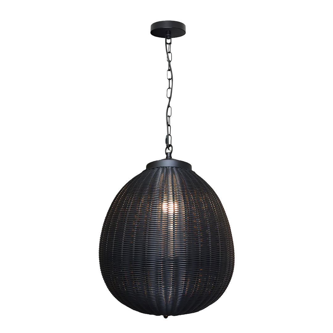 Black Woven Pendant Light Outdoor Waterproof Ceiling Light